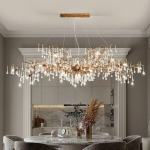 Luxury Modern Crystal Chandelier Lighting Gold Copper Tree Branch Crystal Chandelier Island Large Tree Branch Chandelier Luxury