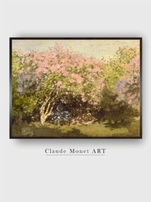 “Pink  Green Floral and Botanical Wooden Paintings Lilac In The Sun Wall Art”